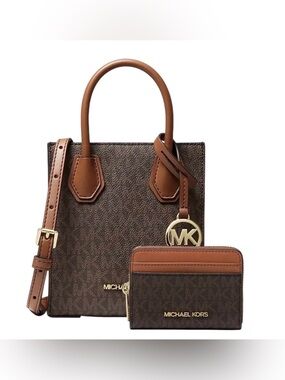 Michael Kors Jet Set Travel XS Mercer Crossbody Bag & Wallet Set Brown